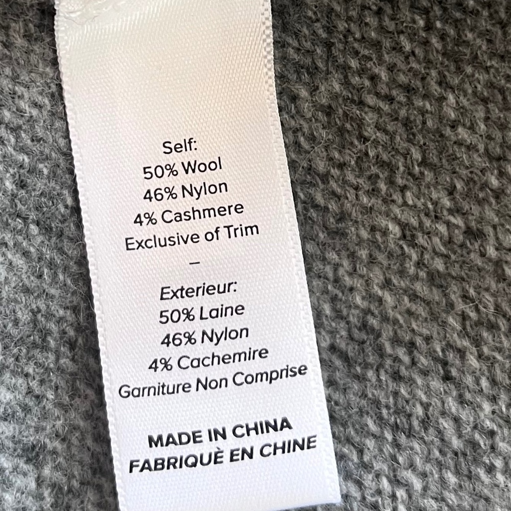 CINQ À SEPT Lilliana Necklace Detail Wool Blend Pullover Sweater in Grey Sz Sm - Picture 6 of 10